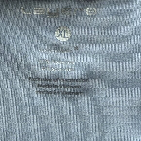 Layer 8 Light Blue Long Sleeve Athletic Shirt w/ Thumbholes Womens Size XL - Picture 5 of 6